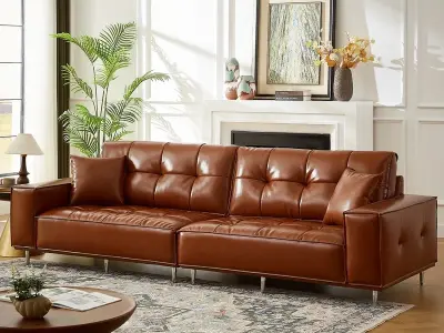 Sofa da cao cấp là bí quyết tạo điểm nhấn phòng khách