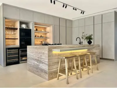 Bộ sưu tập tủ bếp gỗ tự nhiên sồi nga đẹp ấm cúng